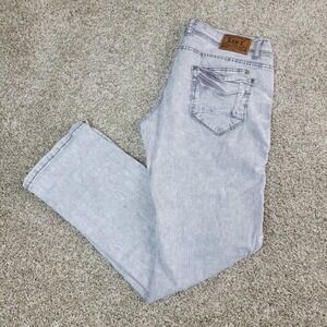 Raw X Standard Mens 34x32 Gray Denim Distressed Stretch 5 Pocket Jeans
